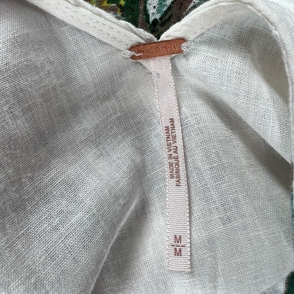 Free People Summer in Tulum white linen blend tunic top or mini sun dress medium - Picture 8 of 12